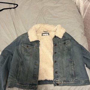 Loft cozy Jean jacket with fuzzy interior - barely worn a few times!!